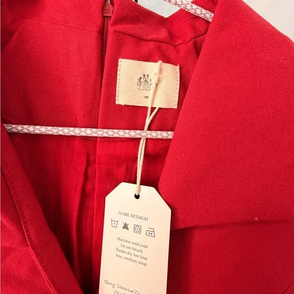 Elegant Red A-Line Dress #526 - Picture 3 of 5